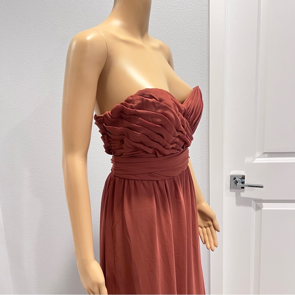 R.S.V.P Sugarlips Women’s Beloved Ruched Sweetheart Convertible Dress Rust Small - Picture 6 of 15